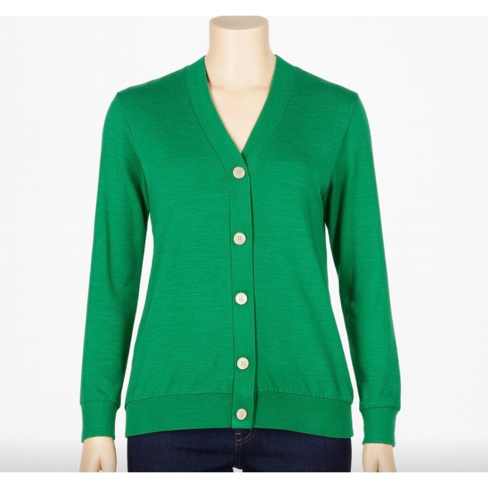 Aritzia TNA‎ Golden Cardigan Sweater Womens XS Green Knit Button Front Preppy